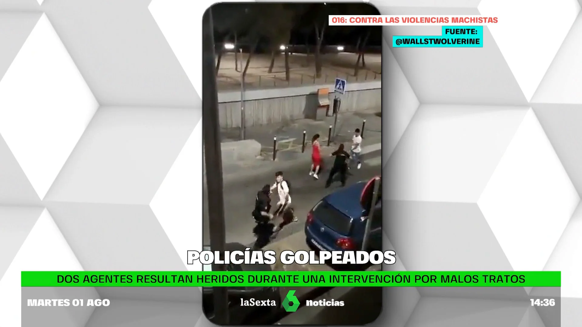 Dos agentes resultan heridos durante una intervención por malos tratos en Madrid