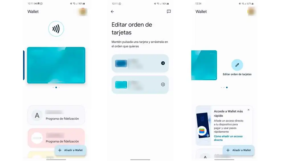Cambiando el orden de las tarjetas Cambiando el orden de las tarjetas
