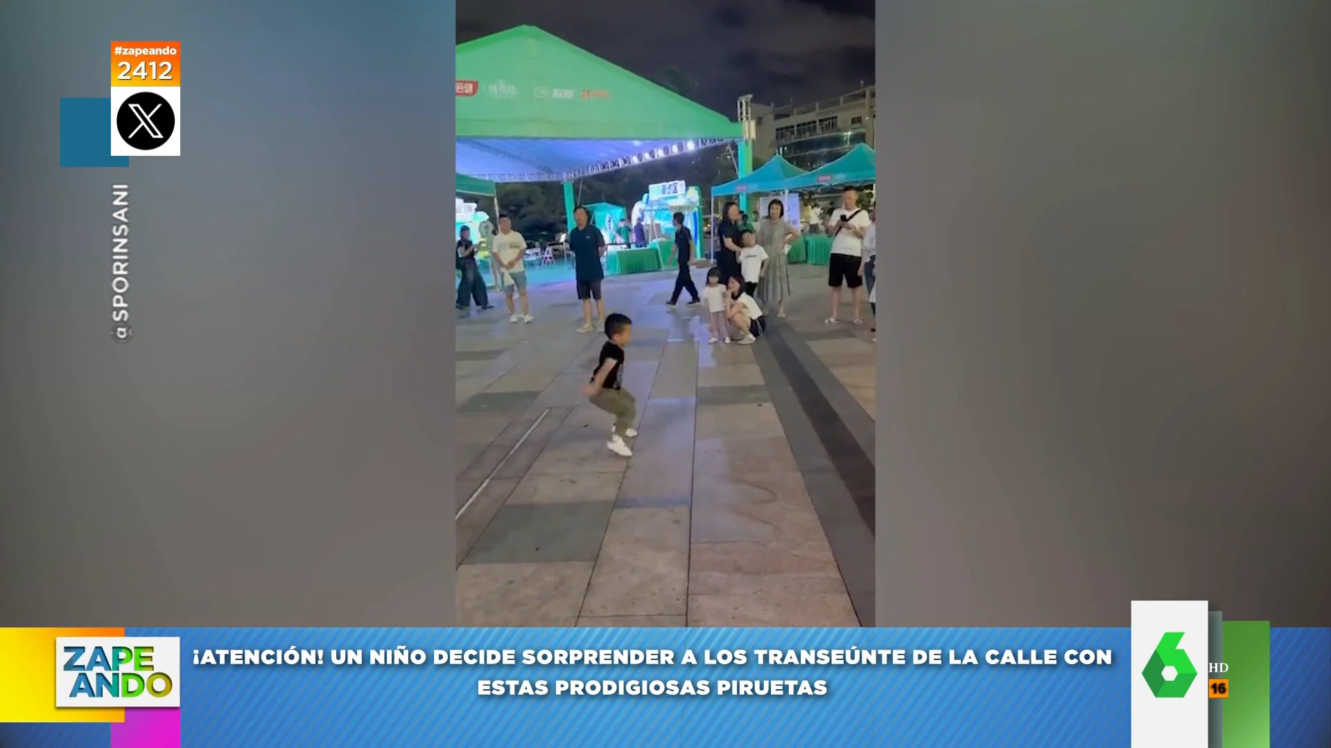 La sorprendentes volteretas de un niño en plena calle que se lleva los aplausos de los transeúntes