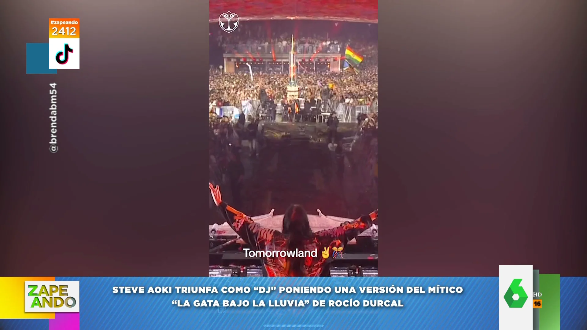 "¡Es un temazo!": Steve Aoki triunfa en Tomorrowland con una versión de 'La gata bajo la lluvia' de Rocío Dúrcal