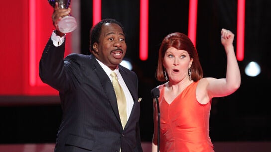 Leslie David Baker (Stanley) y Kate Flannery (Meredith) en los Bravo Network's 2nd Annual A-List Awards de 2009