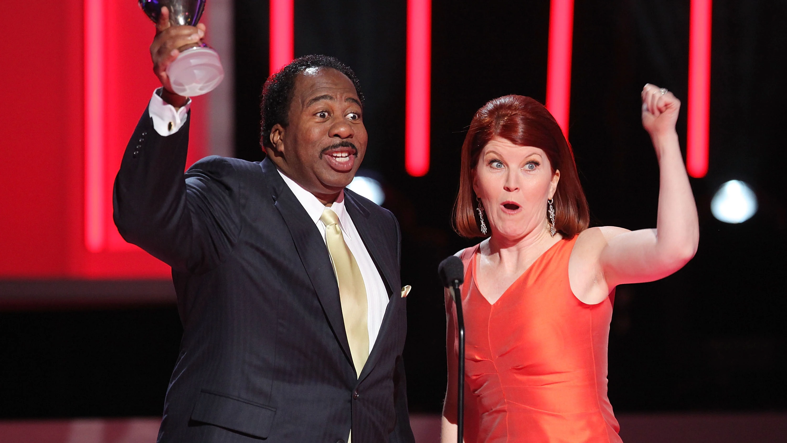 Leslie David Baker (Stanley) y Kate Flannery (Meredith) en los Bravo Network's 2nd Annual A-List Awards de 2009