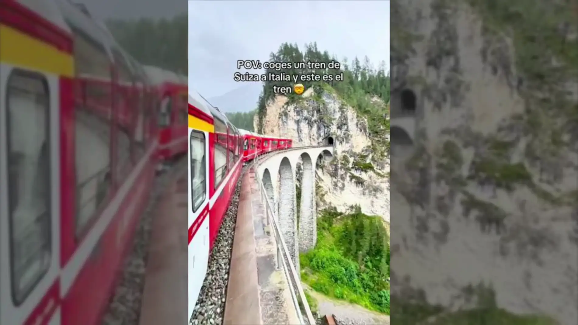 Una joven española muestra las increíbles vistas de su viaje en tren de Suiza a Italia: "Uno de los más bonitos del mundo"