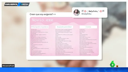 Los 56 requisitos de un novio perfecto, según una usuaria de Twitter: "Que tenga la vasectomía" Los 56 requisitos de un novio perfecto, según una usuaria de Twitter: "Que tenga la vasectomía"