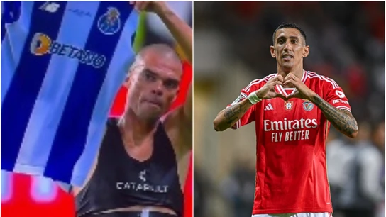 El gesto de Pepe a la afición del Benfica tras ser expulsado con el Oporto; Di María, el héroe El gesto de Pepe a la afición del Benfica tras ser expulsado con el Oporto; Di María, el héroe