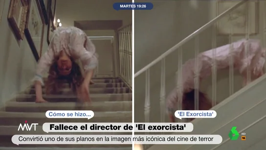 El vómito en la cara del padre Karras, la niña caminando El vómito en la cara del padre Karras, la niña caminando