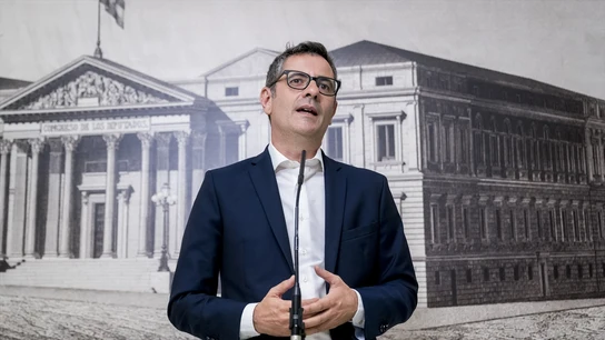 El ministro de la Presidencia en funciones, Félix Bolaños, ofrece declaraciones en el Congreso tras recoger su acta como diputado. El ministro de la Presidencia en funciones, Félix Bolaños, ofrece declaraciones en el Congreso tras recoger su acta como diputado.