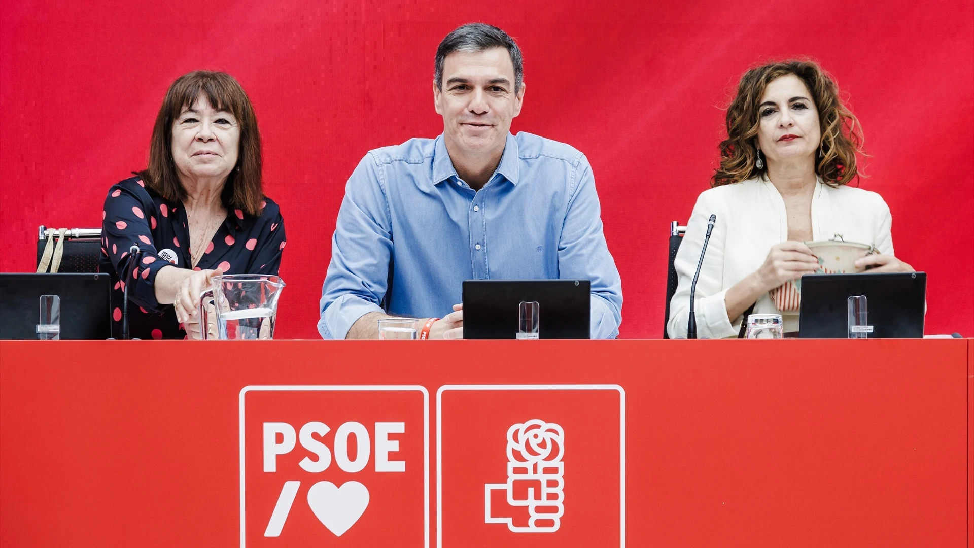 Sánchez, durante la reunión de la Comisión Ejecutiva Federal tras las elecciones del 23J