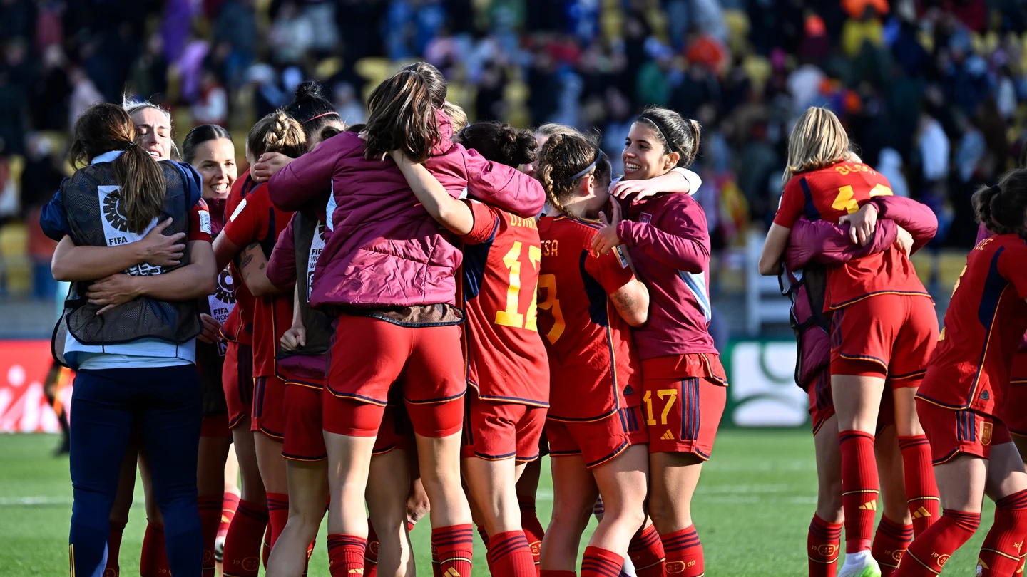 España celebra su triunfo sobre Holanda durante el partido de cuartos de final de la Copa Mundial Femenina de la FIFA 2023 entre España y Holanda. España celebra su triunfo sobre Holanda durante el partido de cuartos de final de la Copa Mundial Femenina de la FIFA 2023 entre España y Holanda.