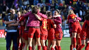 España celebra su triunfo sobre Holanda durante el partido de cuartos de final de la Copa Mundial Femenina de la FIFA 2023 entre España y Holanda.