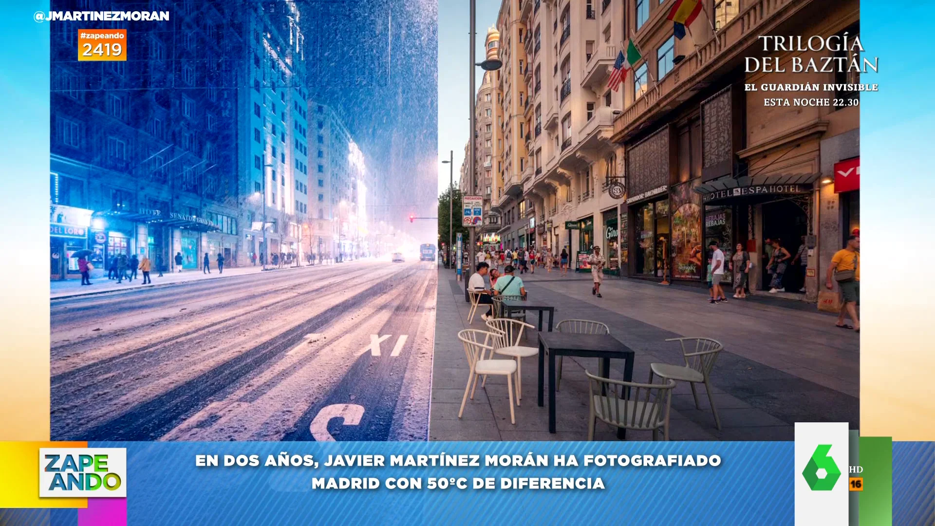 Así se ve Madrid con 50 grados de diferencia: un fotógrafo ha captado las mismas imágenes de la ciudad en momentos extremos