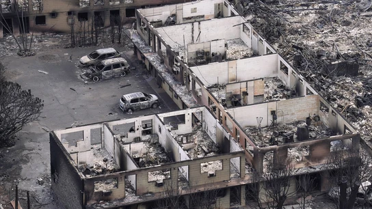 Edificios destruidos por el incendio. Edificios destruidos por el incendio.