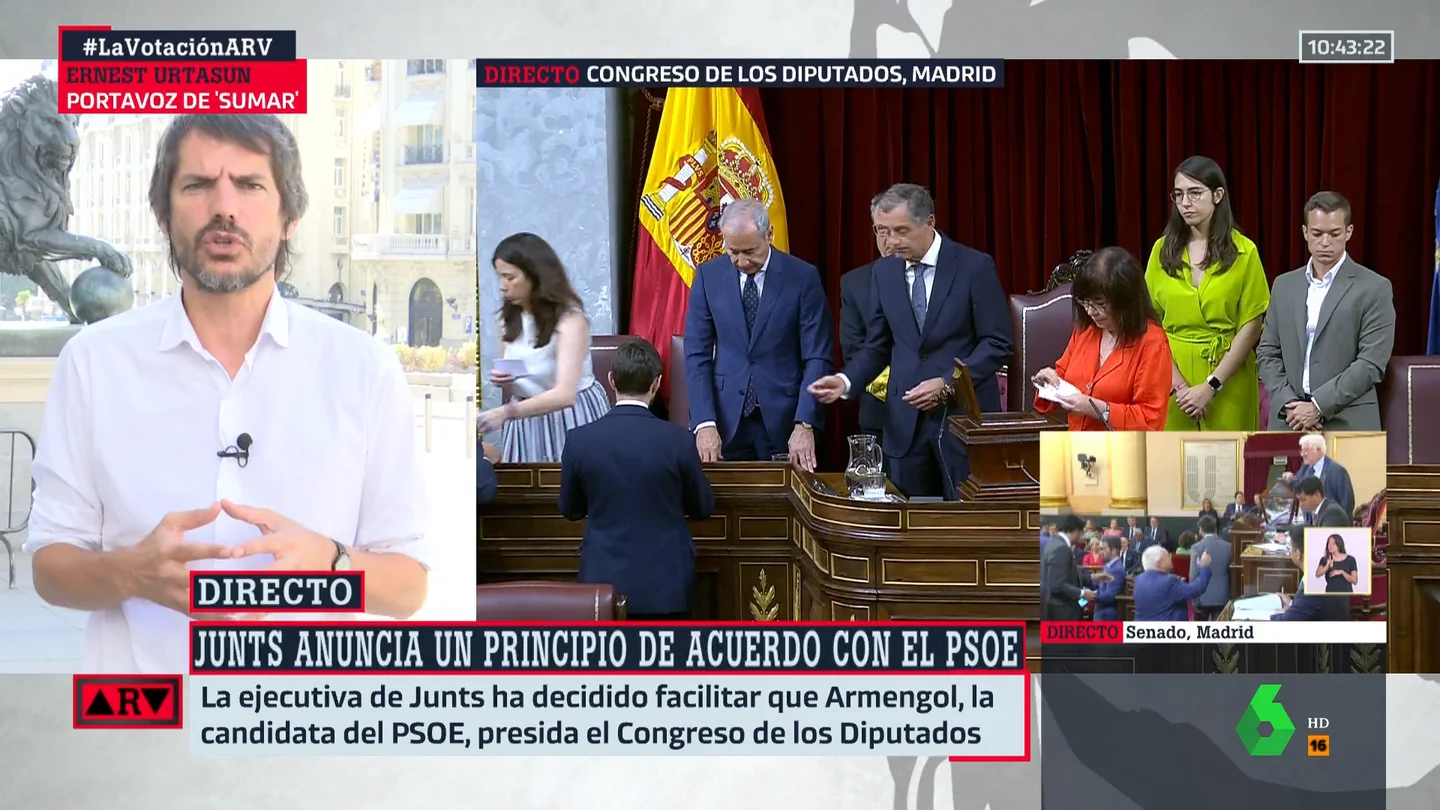 Ernest Urtasun se muestra optimista sobre una posible investidura de Sánchez: "Hoy damos un paso importante" Ernest Urtasun se muestra optimista sobre una posible investidura de Sánchez: "Hoy damos un paso importante"