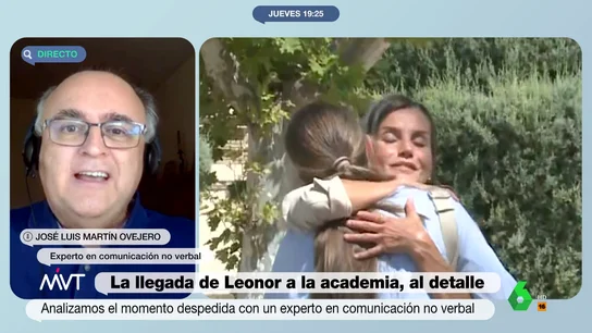 Un experto en comunicación analiza la emotiva despedida de la reina Letizia y la princesa Leonor: "Le ha costado separarse" Un experto en comunicación analiza la emotiva despedida de la reina Letizia y la princesa Leonor: "Le ha costado separarse"
