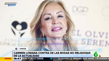 Carmen Lomana carga contra las bodas no religiosas: "Me parece lo más vulgar, hortera y fuera de lugar"