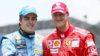 Fernando Alonso, con Michael Schumacher
