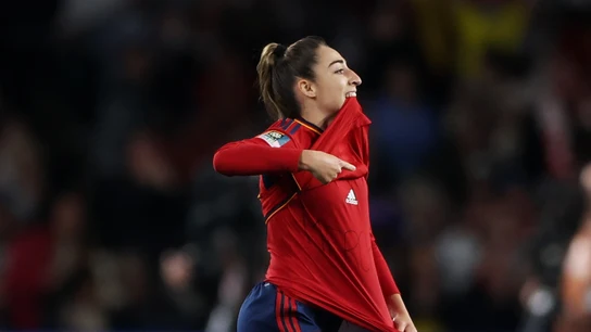 Olga Carmona celebra un gol con España Olga Carmona celebra un gol con España