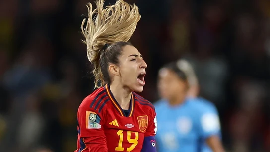 Olga Carmona, tras marcar el gol de la final para España Olga Carmona, tras marcar el gol de la final para España