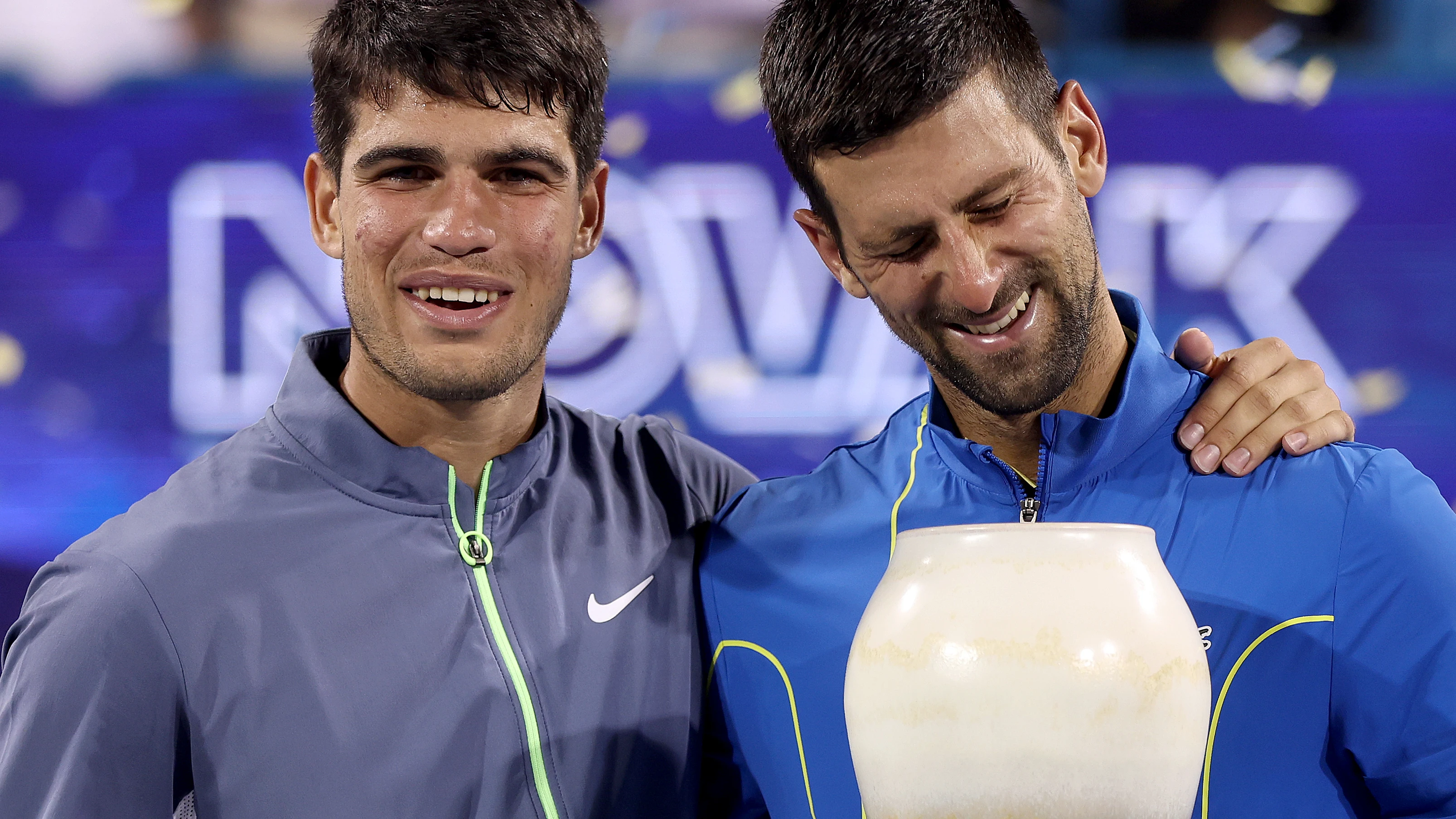 Carlos Alcaraz y Novak Djokovic 