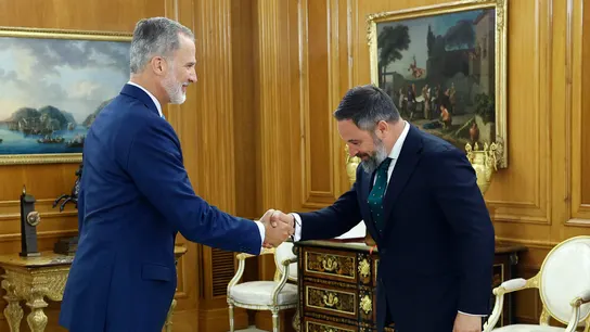 Imagen de archivo del rey Felipe VI con Santiago Abascal Imagen de archivo del rey Felipe VI con Santiago Abascal
