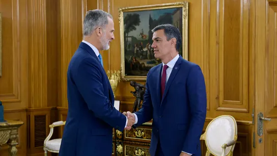 El rey Felipe VI recibe a Pedro Sánchez en Zarzuela, en el marco de la ronda de consultas con los partidos El rey Felipe VI recibe a Pedro Sánchez en Zarzuela, en el marco de la ronda de consultas con los partidos