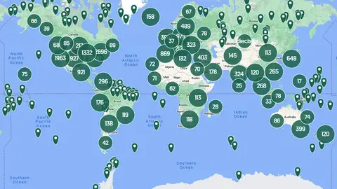 Mapa con los lugares más raros del mundo Mapa con los lugares más raros del mundo