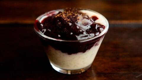 Mazamorra morada con arroz con leche