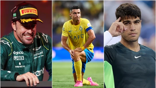 Fernando Alonso, Cristiano Ronaldo y Carlos Alcaraz Fernando Alonso, Cristiano Ronaldo y Carlos Alcaraz