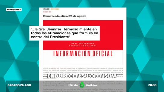 El nuevo comunicado de la RFEF contra Jenni Hermoso: "Ha sido abducida por el sindicato FutPro" El nuevo comunicado de la RFEF contra Jenni Hermoso: "Ha sido abducida por el sindicato FutPro"