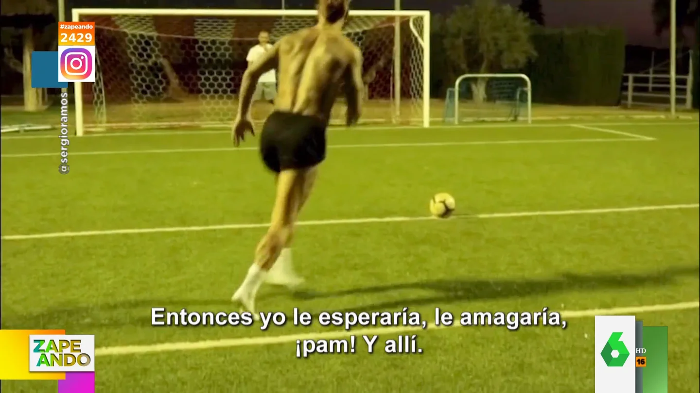 El 'troleo' del hijo de Sergio Ramos a su padre cuando le enseña a tirar un penalti El 'troleo' del hijo de Sergio Ramos a su padre cuando le enseña a tirar un penalti