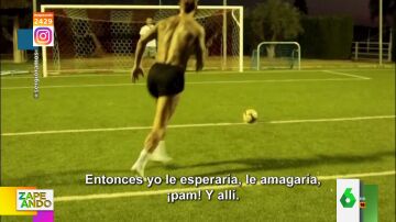 El 'troleo' del hijo de Sergio Ramos a su padre cuando le enseña a tirar un penalti