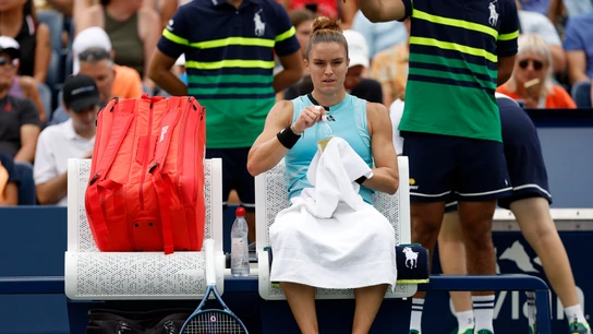 Maria Sakkari de Grecia se enfría entre sets contra Rebeka Masarova de España durante su partido de primera ronda de individuales femeninos el primer día del Abierto de Estados Unidos de 2023 en el Centro Nacional de Tenis Billie Jean King de la USTA el 28 de agosto. 2023 en el barrio Flushing del distrito Queens de la ciudad de Nueva York Maria Sakkari de Grecia se enfría entre sets contra Rebeka Masarova de España durante su partido de primera ronda de individuales femeninos el primer día del Abierto de Estados Unidos de 2023 en el Centro Nacional de Tenis Billie Jean King de la USTA el 28 de agosto. 2023 en el barrio Flushing del distrito Queens de la ciudad de Nueva York