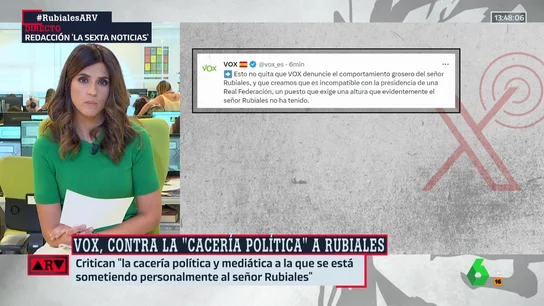 Vox rompe su silencio y sale ahora en defensa de Rubiales Vox rompe su silencio y sale ahora en defensa de Rubiales