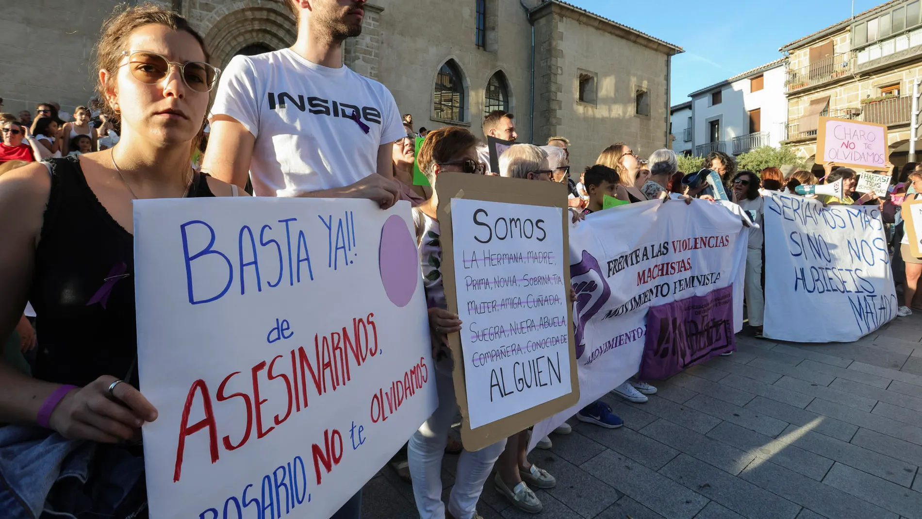 Concentración tras el asesinato machista en Béjar, Salamanca.