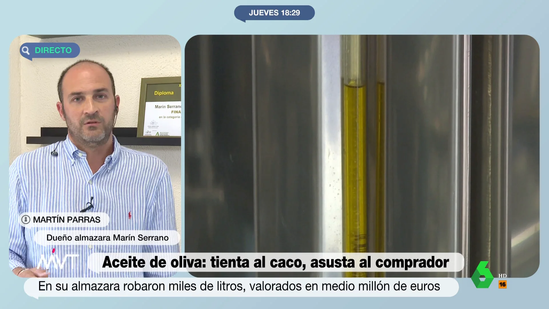 Habla un empresario víctima de robo de aceite de oliva: "Sabían donde tenían que ir"