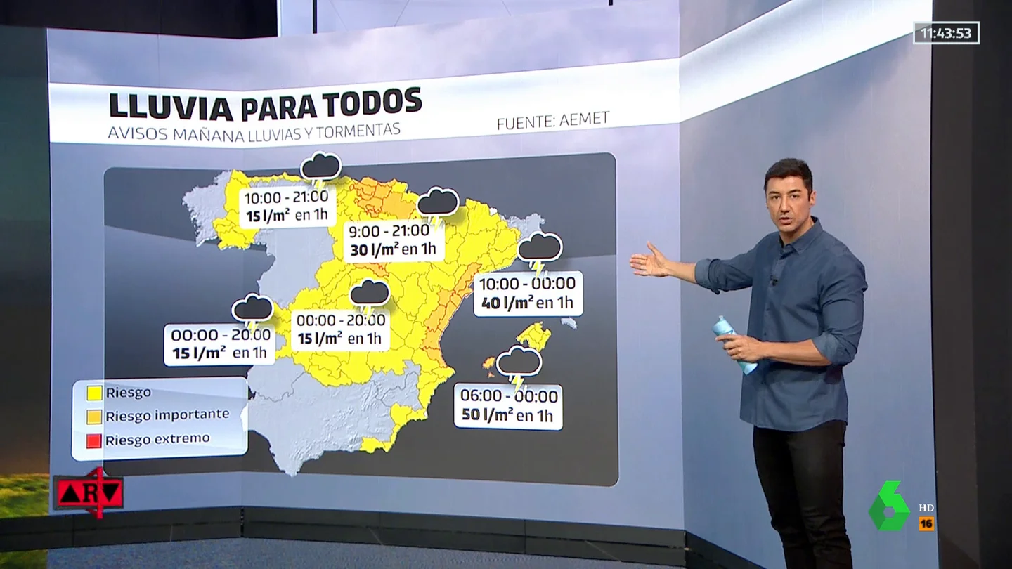 Llega una DANA a España con avisos por lluvias y tormentas. Vídeo DANA