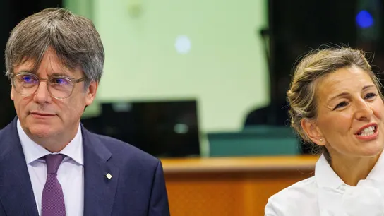 Fotografía de archivo de la reunión de Yolanda Díaz y Puigdemont en Bruselas Reunión de Yolanda Díaz y Puigdemont en Bruselas