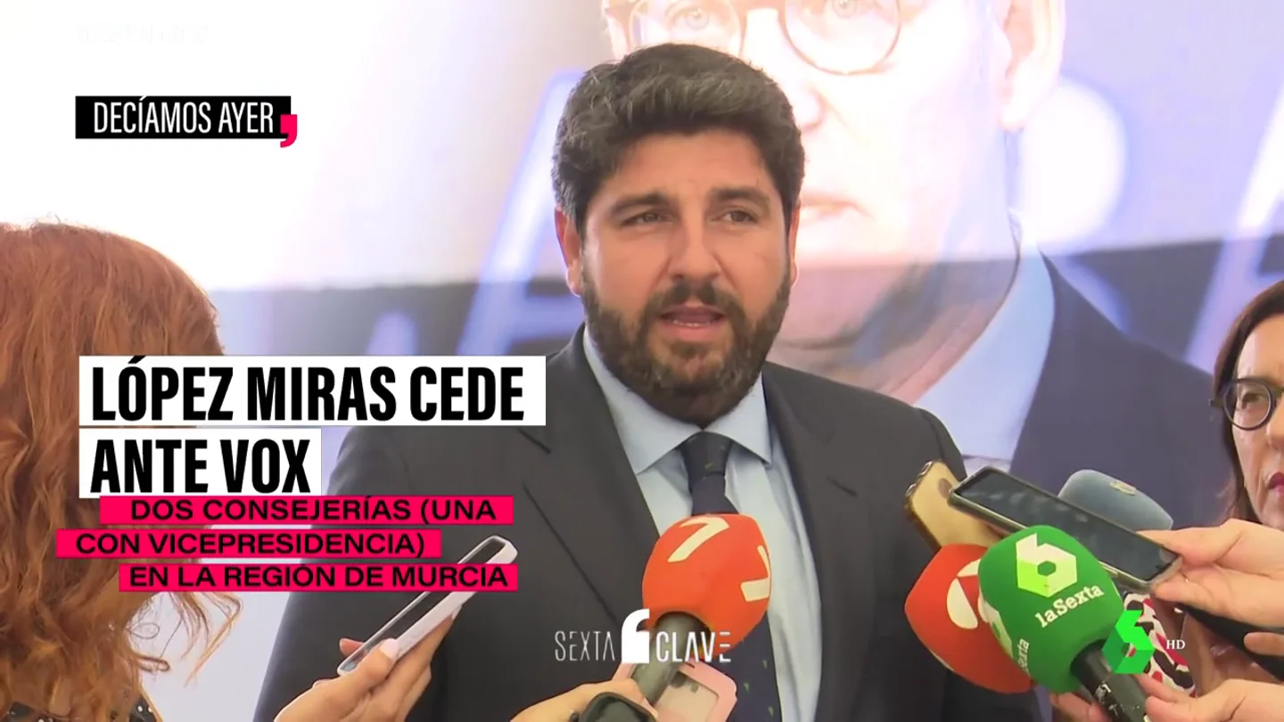 El PP cede con Vox en Murcia y evita la repetición electoral El PP cede con Vox en Murcia y evita la repetición electoral