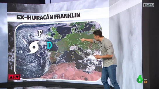 Llega a España una borrasca formada por la fusión del ex-huracán Franklin y la DANA Llega a España una borrasca formada por la fusión del ex-huracán Franklin y la DANA