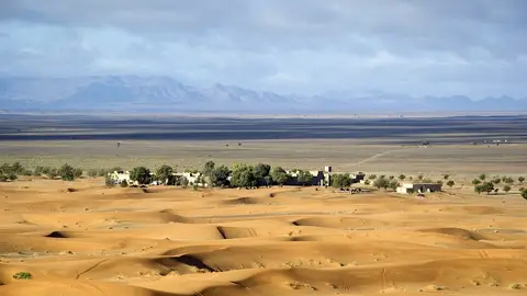 Oasis en el desierto de Merzouga Oasis en el desierto de Merzouga