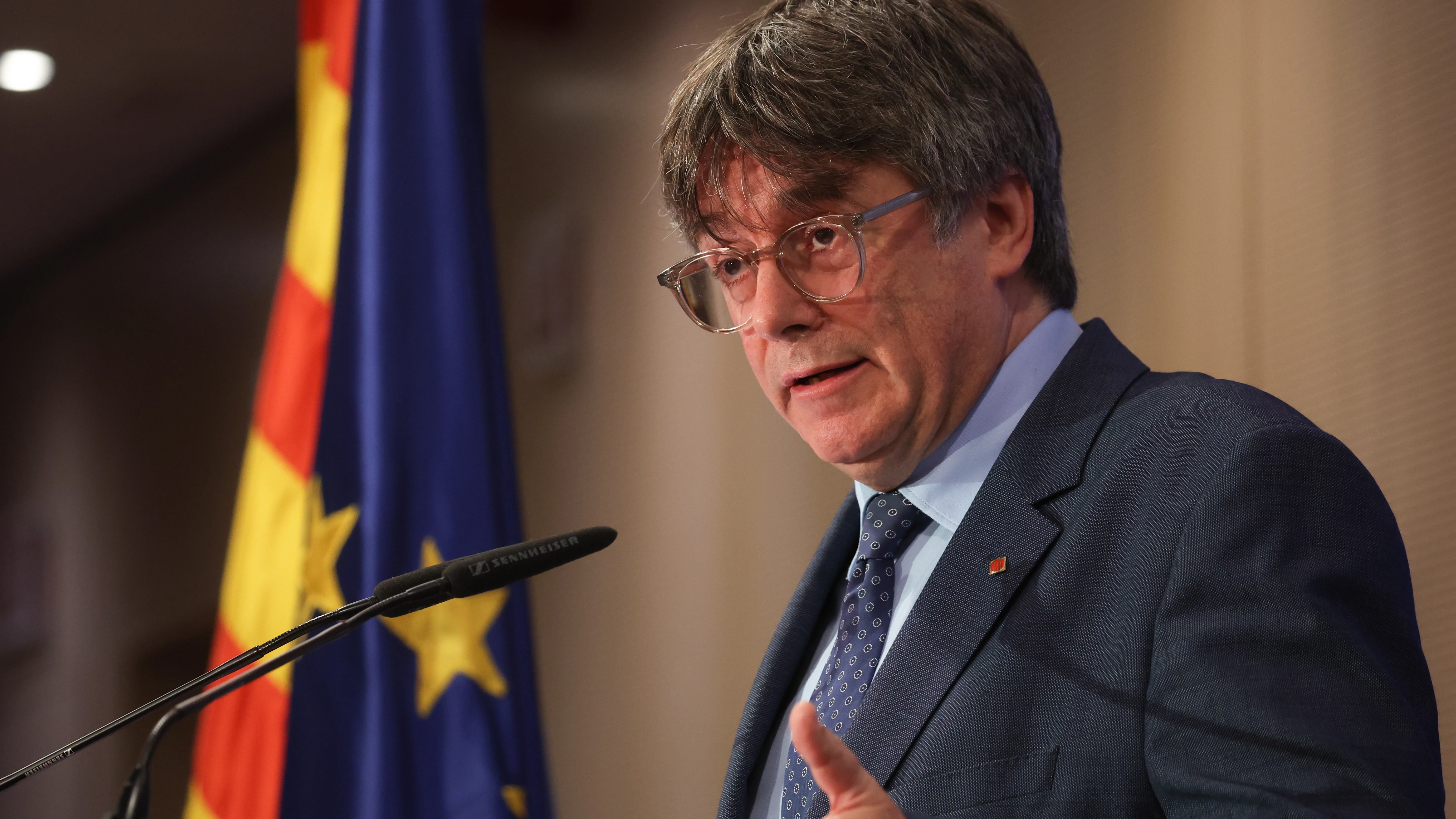 Carles Puigdemont, durante una comparecencia