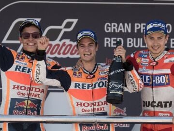 Marc M&aacute;rquez, Dani Pedrosa y Jorge Lorenzo