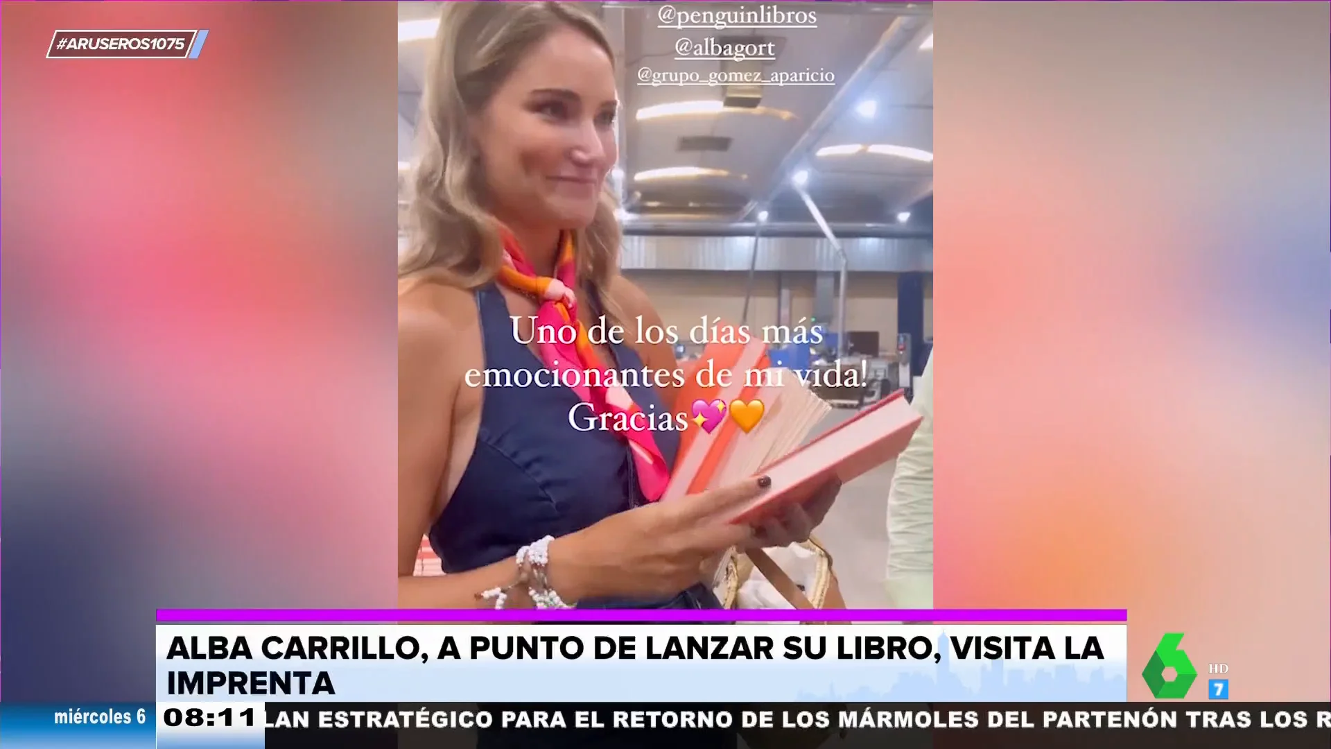 La emoción de Alba Carrillo al enseñar su primer libro, 'Lista para la vida': "Brutal"