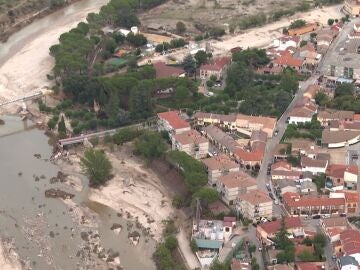 Así se ven desde el aire los estragos de la DANA a su paso por el centro peninsular, desde Aldea del Fresno hasta Toledo