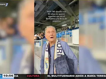 La emoción de Miguel, el abuelo de 85 años que cumplió su sueño de visitar el Bernabéu &quot;antes de morir&quot;