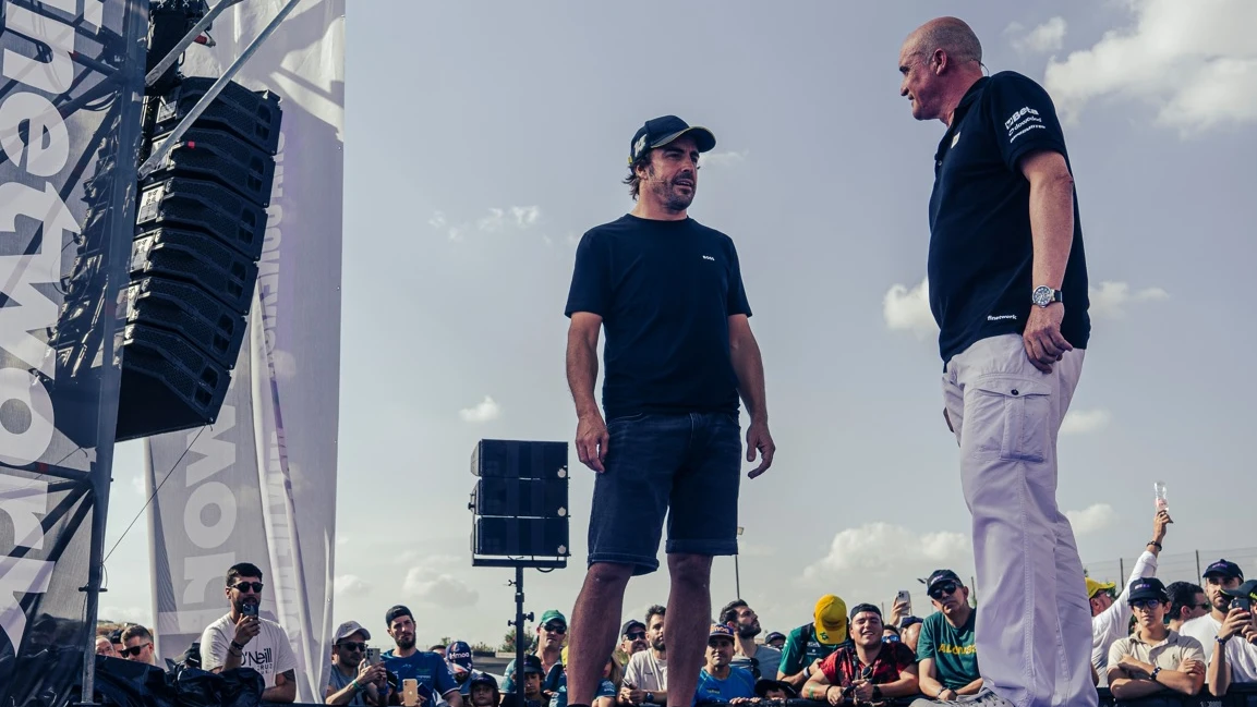 Fernando Alonso, en un acto en el Jarama