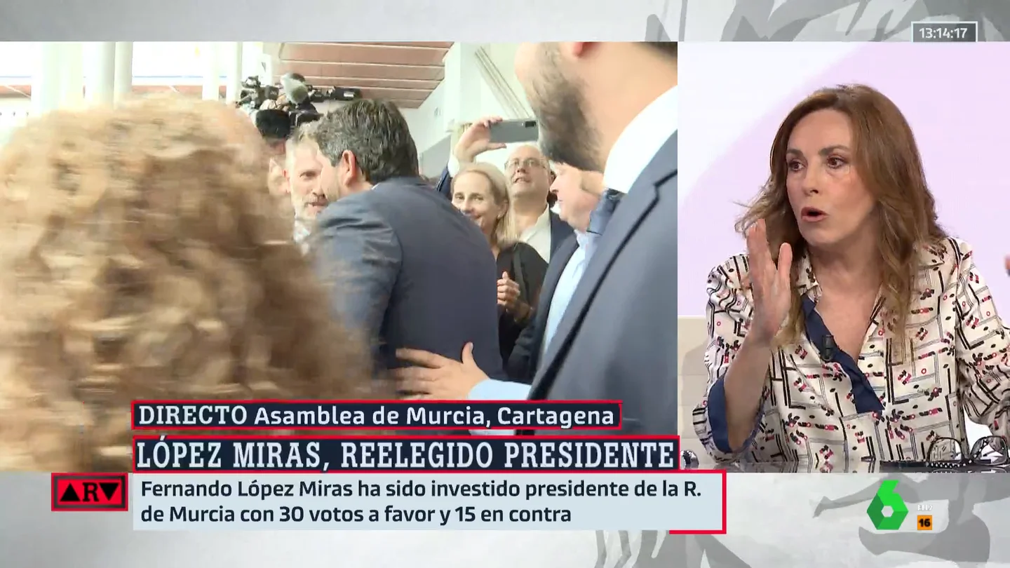 Angélica Rubio, tras la reelección de López Miras: "Es el pago a Vox por el debate de investidura" Angélica Rubio, tras la reelección de López Miras: "Es el pago a Vox por el debate de investidura"