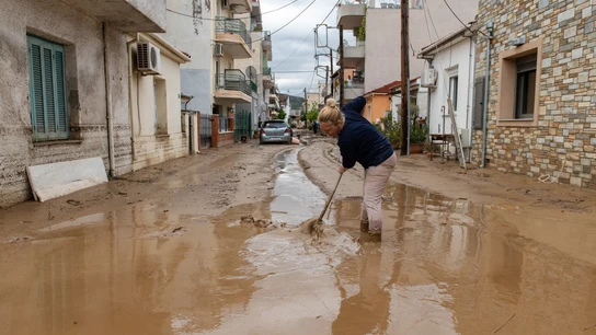 Imagen de las inundaciones por el temporal Daniel en Volos, Magnesia (Grecia).  Imagen de las inundaciones por el temporal Daniel en Volos, Magnesia (Grecia).