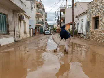 Imagen de las inundaciones por el temporal Daniel en Volos, Magnesia (Grecia). 