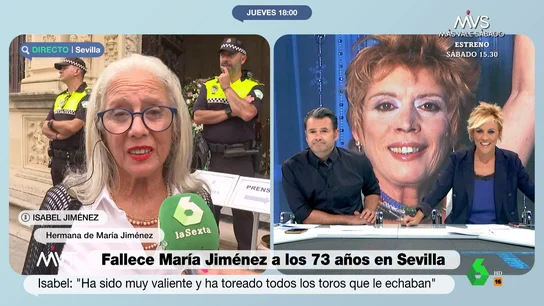 El enfado de la hermana de María Jiménez por la Medalla de Oro que nunca le dieron: " La quería en vida, no ahora" El enfado de la hermana de María Jiménez por la Medalla de Oro que nunca le dieron: " La quería en vida, no ahora"
